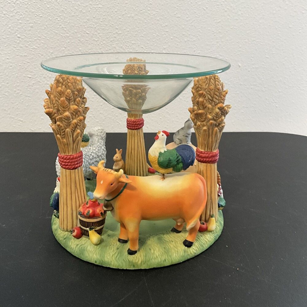 Party Lite Susan Winget Winding Lane Aroma Warmer 6" x 6" Candle Holder Farm